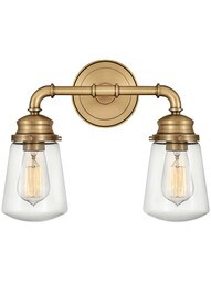 Fritz 2-Light Bath in Heritage Brass.